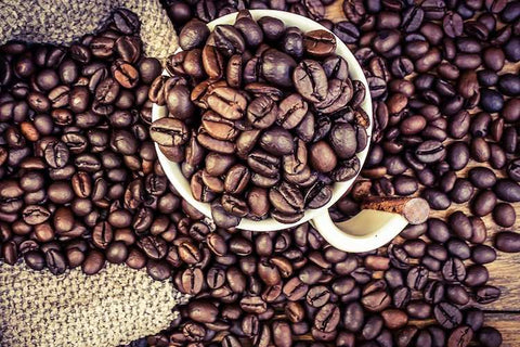 Dark coffee beans