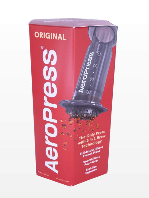 AeroPress original in red packaging.