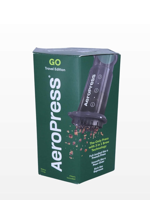 Aeropress Go travel edition packaging.