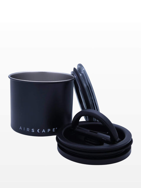 Airscape storage container showing both lids, small size, black