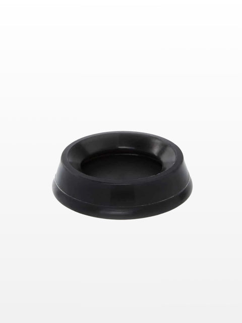 AeroPress plunger seal, black rubber, side view.