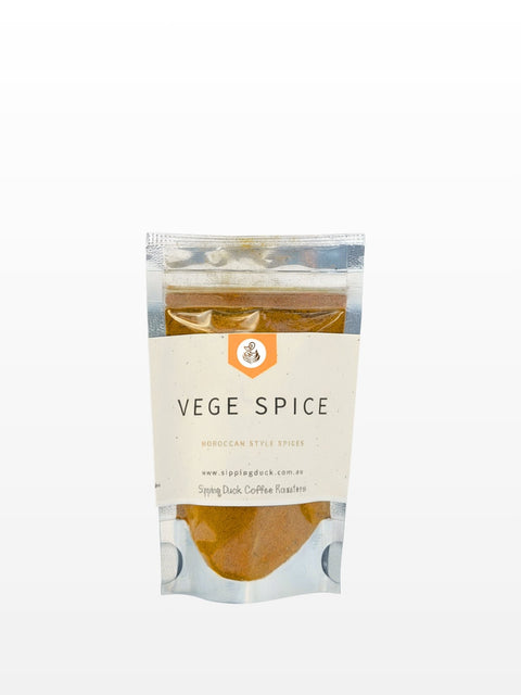 Sipping Duck Vege Spice, moroccan style spices in clear packaging.
